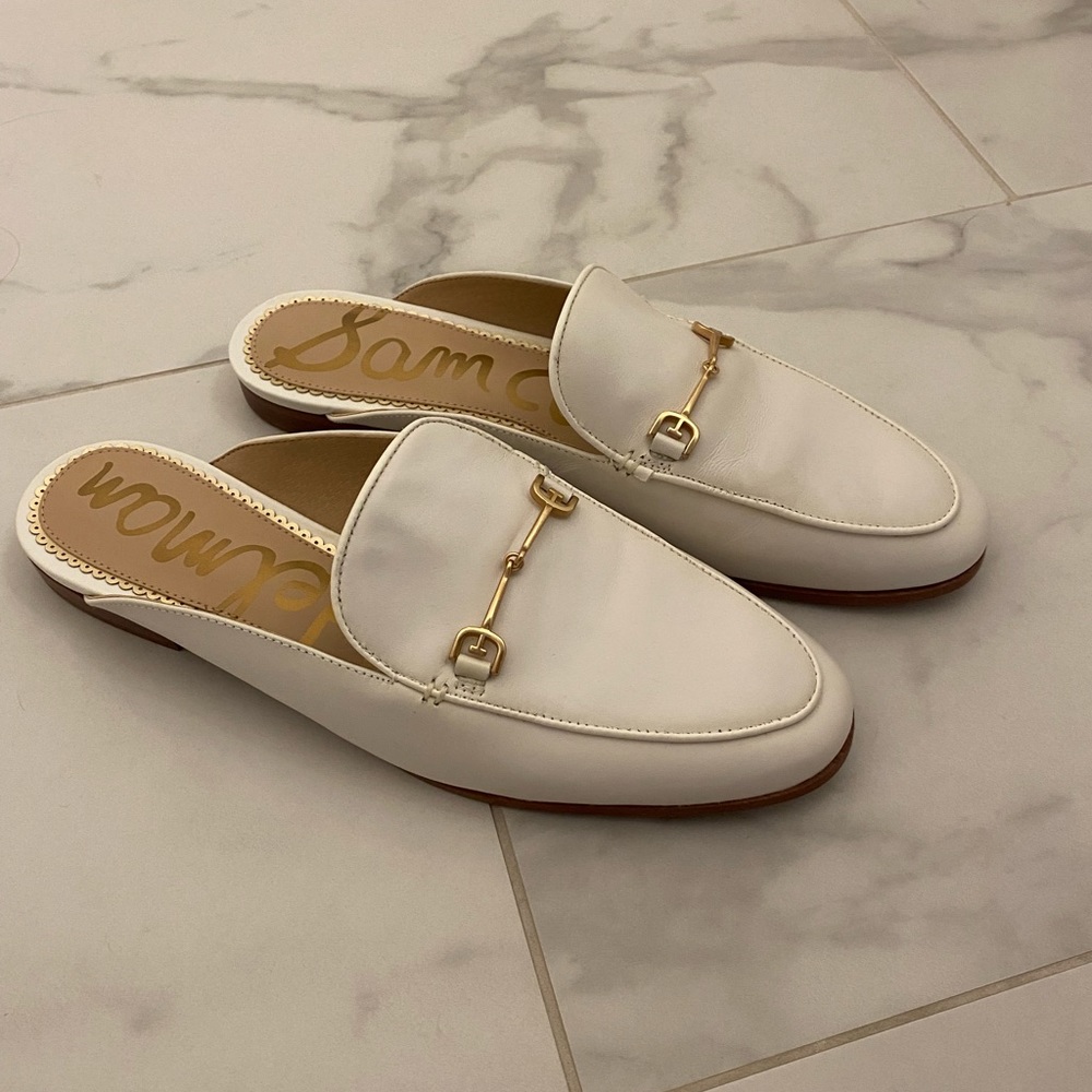Sam Edelman White Mules Size 9